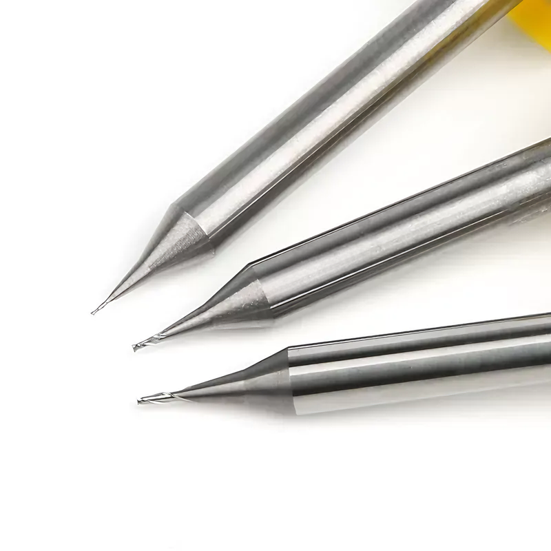 0.1mm – 0.3mm Micro Square Aluminum End Mill HRC55 Flat Micro Diameter Milling Cutter